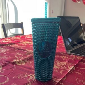 Starbucks Teal Textured Tumbler with Straw